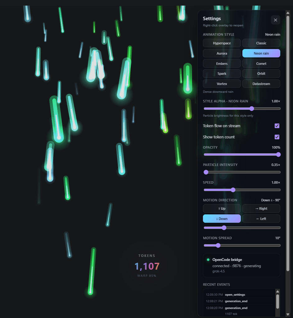 Warp particles while generating